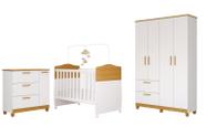 Quarto Infantil Completo Cômoda Roupeiro E Berço Jujuba