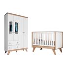 Quarto Infantil Completo Confete 2 Peças (1 Guarda Roupa + 1 Berço) QI64 Branco/Jequitiba - Henn Quarto Infantil Completo Confete 2 Peças (1 Guarda Roupa + 1 Berço) QI64 Branco/Jequitiba - Henn