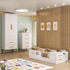 Quarto Infantil Completo Guarda-roupa 2 Portas 2 Gavetas com Cômoda e Cama Magia Espresso Móveis Quarto Infantil Completo Guarda-roupa 2 Portas 2 Gavetas com Cômoda e Cama Magia Espresso Móveis