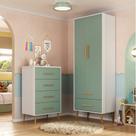 Quarto Infantil Completo Guarda-Roupa 2 Portas 2 Gavetas com Cômoda Magia Espresso Móveis Rosa/Branco Quarto Infantil Completo Guarda-Roupa 2 Portas 2 Gavetas com Cômoda Magia Espresso Móveis Rosa/Branco