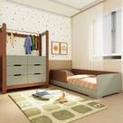 Quarto Infantil Completo Guarda-roupa Closet e Cama Solteiro Montessoriana 100% Mdf Olivia e Mark