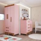 Quarto Infantil Completo Kids 4 Portas 6 Gavetas Rosa/Nature - Panorama Móveis Quarto Infantil Completo Kids 4 Portas 6 Gavetas Rosa/Nature - Panorama Móveis