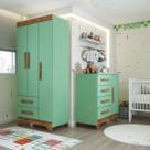 Quarto Infantil Completo Kids 4 Portas 6 Gavetas Verde/Nature - Panorama Móveis