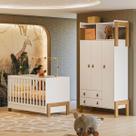 Quarto Infantil Completo Safari 3 Portas 2 Gavetas Branco/Freijo - Pnr Móveis