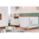 Quarto Infantil Completo Ternura 2 Peças (1 Cômoda + 1 Berço) QI92 Branco/Jequitiba - Henn