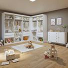 Quarto Infantil Conjunto Closet Valentina com Cômoda 1 Porta 4 Gavetas Aurora Branco