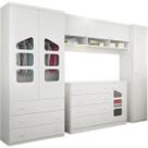 Quarto Infantil de Bebê Completo 4 Peças Cômoda + Roupeiro + Armário Aéreo Módulo 100% MDF - Phoenix Baby