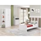 Quarto Infantil Guarda Roupa 2 Portas 3 Gavetas Cômoda 3 Gavetas 1 Nicho Mini Cama