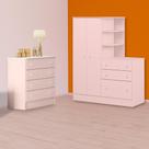 Quarto Infantil Guarda Roupa C/ Cômoda e Cômoda 4G Rosa