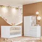 Quarto Infantil Guarda Roupa com Comoda e Berço Mini Cama Americano