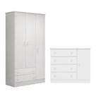 Quarto infantil Guarda Roupa e Cômoda Sapateira Branco