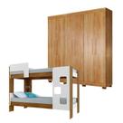 Quarto Infantil/juvenil com Beliche 100% Mdf Vegas e Guarda Roupa 6 Portas 4 Gavetas Flórida Quarto Infantil/juvenil com Beliche 100% Mdf Vegas e Guarda Roupa 6 Portas 4 Gavetas Flórida