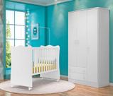 Quarto Infantil Lua Encantada Berço, Guarda Roupa Branco