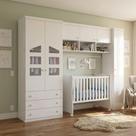 Quarto Infantil Modulado Com Berço Doce Sonho Branco