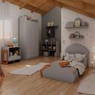Quarto Infantil Nuvem 7 Peças Cama e Guarda Roupa 100% MDF