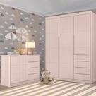 Quarto Infantil Perola com Guarda Roupa 3 Portas, Cômoda 1 Porta e 4 Gavetas Rosê - Phoenix Baby Quarto Infantil Perola com Guarda Roupa 3 Portas, Cômoda 1 Porta e 4 Gavetas Rosê - Phoenix Baby