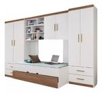 Quarto Juvenil com Dois Guarda-roupa, Bicama E Armario Aereo