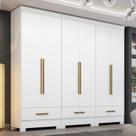 Quarto Modulado 100% MDF 3 Peças 6 Portas 3 Gavetas Smart Plus