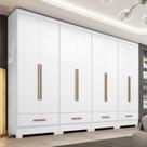 Quarto Modulado 100% MDF 4 Peças 8 Portas 4 Gavetas Smart Plus Branco
