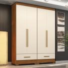 Quarto Modulado 2 Peças 4 Portas 2 Gavetas Smart Plus Espresso Móveis