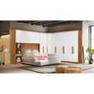 Quarto Modulado Bari Rizon 5 Peças 1 Armário Ponte + 1 Closet + 2 Guarda Roupas + 1 Complemento QC203 Freijó/FendiOff