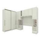 Quarto Modulado casal 8 Portas 9 Gavetas Canto Oblíquo Areia