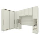 Quarto Modulado casal 9 Portas 9 Gavetas Canto Oblíquo Areia
