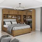 Quarto Modulado Casal com Espelho e Cama 6 Portas Belém Premium Carioca Móveis