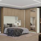 Quarto Modulado Casal Completo 8 Portas 3 Gavetas com Espelho Seletto