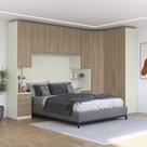 Quarto Modulado Casal Completo com Canto Oblíquo Seletto Marrom/Areia/Jequetibá Quarto Modulado Casal Completo com Canto Oblíquo Seletto Marrom/Areia/Jequetibá