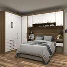 Quarto Modulado Casal de Canto 6 Peças 8 Portas 4 Gavetas Paris Luciane