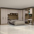 Quarto Modulado Casal de Canto 8 Peças 11 Portas Paris Luciane - Avelã/Cinnamon