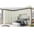 Quarto Modulado Casal de Canto com Cabeceira Queen 6 Peças 11 portas Seletto Henn - Areia HP