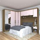 Quarto Modulado Casal de Canto com Espelho 6 Peças 7 Portas Paris Luciane