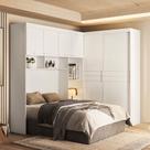 Quarto Modulado Casal Florença com Cabeceira e Guarda Roupa Branco Moval