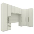 Quarto Modulado Casal Seletto 6 Peças com Canto Oblíquo Areia - Móveis Henn