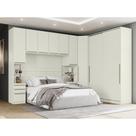 Quarto Modulado de Canto Casal Queen 5 Peças 9 portas Seletto Henn - Areia
