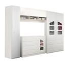Quarto Modulado Infantil Ludi Armário Guarda Roupa Roupeiro Cômoda 100% MDF