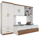 Quarto Modulado Juvenil Completo com Guarda Roupa, Cama de Solteiro e Cama Auxiliar