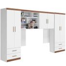 Quarto Modulado Juvenil Guarda-roupa E Armario Aereo Com Nicho