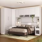 Quarto Modulado Queen de Canto com Guarda-roupas Maleiro e Cabeceira Alpes Master Luciane Móveis