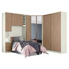 Quarto Modulado Solteiro Ambiente 2 New Predileto 5 Peças Areia Jequitibá - Henn
