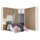 Quarto Modulado Solteiro Ambiente 2 New Predileto 5 Peças Areia Jequitibá - Henn