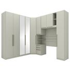 Quarto Modulado Solteiro Seletto 6 Peças Areia - Móveis Henn Quarto Modulado Solteiro Seletto 6 Peças Areia - Móveis Henn