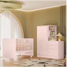 Quarto para Bebê Completo com Guarda-roupa e Comôda e Berço Doce Sonho