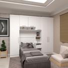 Quarto Solt Com 4 Módulos E Cabeceira Alpes Luciane Móveis Branco Pf-branco Pf