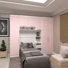 Quarto Solt Com 4 Módulos E Cabeceira Alpes Luciane Móveis Branco Pf-rosa Pf Quarto Solt Com 4 Módulos E Cabeceira Alpes Luciane Móveis Branco Pf-rosa Pf