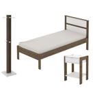 Quarto Solteiro 3 Peças CM8004 AZ1016 AZ1018 QT1 Nogal Branco Tecno Mobili Quarto Solteiro 3 Peças CM8004 AZ1016 AZ1018 QT1 Nogal Branco Tecno Mobili