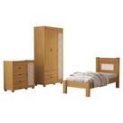 Quarto Solteiro Clara com Cama Comoda e Guarda Roupa Mdf Nature Milani Movelaria Quarto Solteiro Clara com Cama Comoda e Guarda Roupa Mdf Nature Milani Movelaria