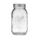 Quartz Mason Jars Ball Regular Mouth (946 mL) com tampas e faixas